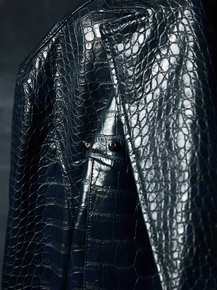 Mauroicardi Spring Autumn Cool Oversized Black Pink Crocodile