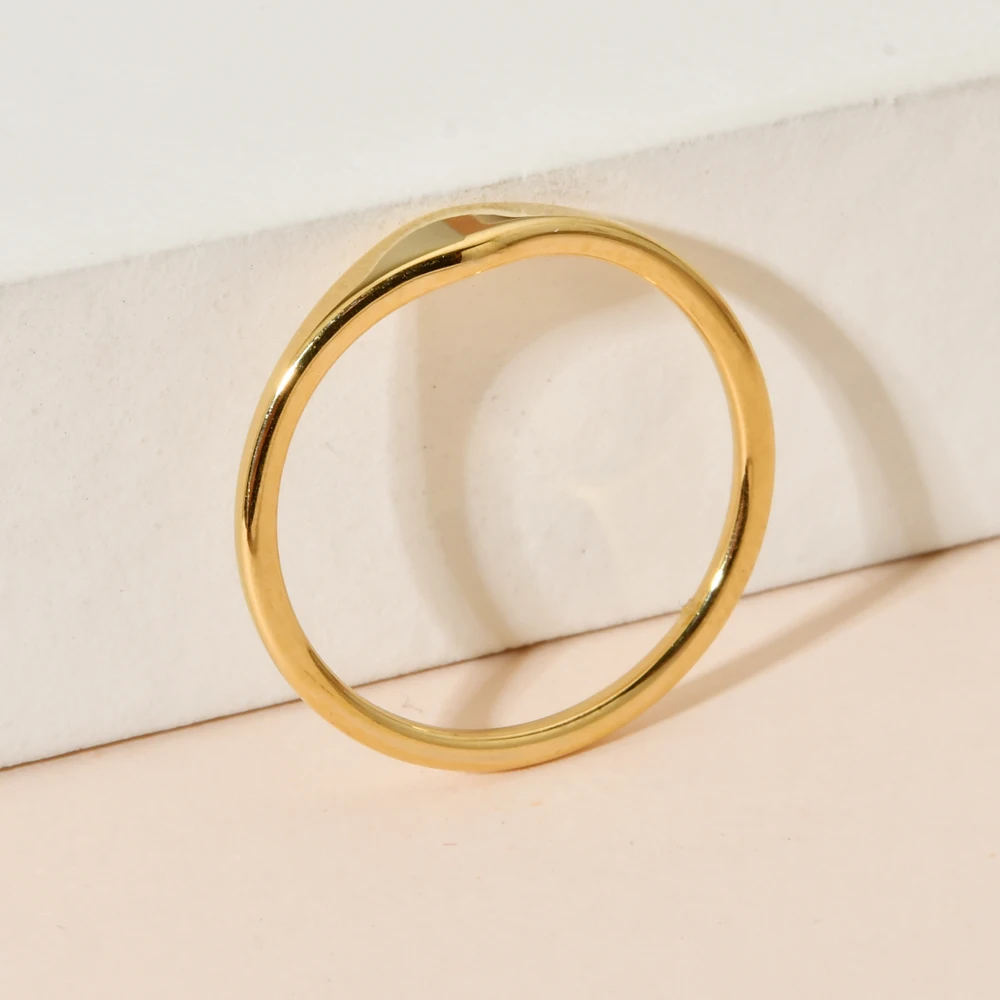 ZMZY New Simple Geometry Women Girls Stainless Steel Rings Finger Gold Color Ring Irregular High Quality Wedding Band Party Gift 5