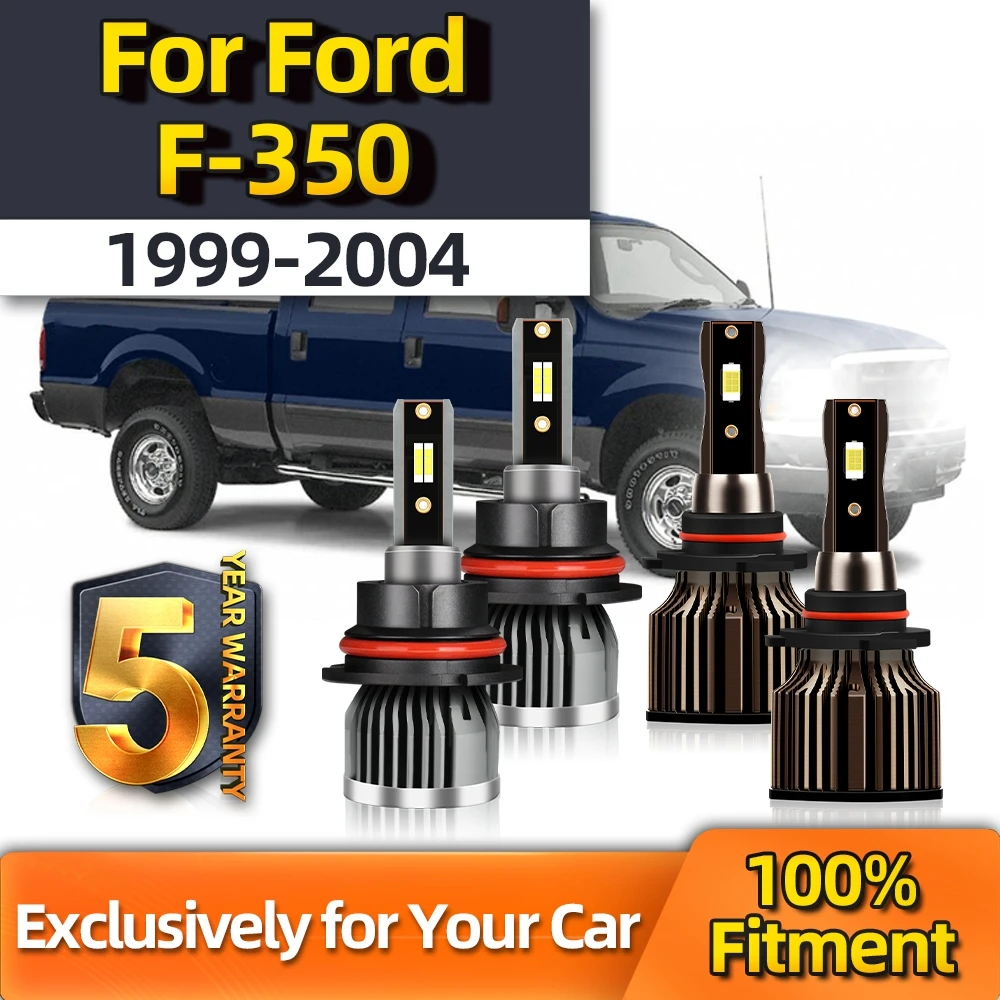 

Crossfox LED Headlight Fog Lamp 9145 Bulbs Combo High Low 9007 Plug-N-Play Bulbs For Ford F-350 1999 2000 2001 2002 2003 2004