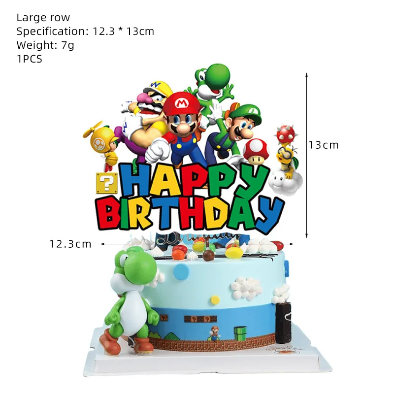 Jogo Super Mario desenhos animados Cupcake Bolo Bandeira Chliden Batismo  Comunhão Partido Fornecimento Aniversário Festival Aniversário Embalagem  Decorar - AliExpress