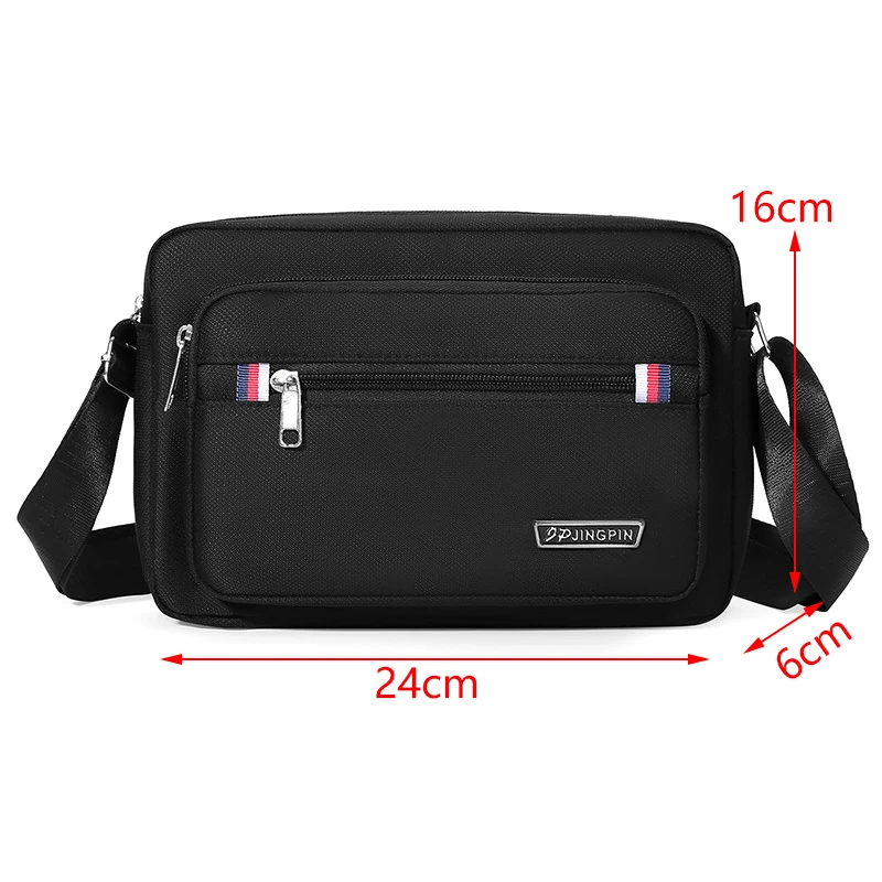 Borsa a tracolla da uomo Borsa in nylon Modello in pelle Un sacco di cerniere Ottimo lavoro Semplice moda primaverile Molto popolare ora - immagine 6