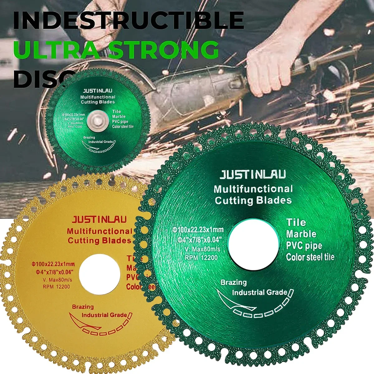 JUSTINLAU 2pcs 4 인치 22.23mm 구멍 절단 디스크 절단 콘크리트 목..