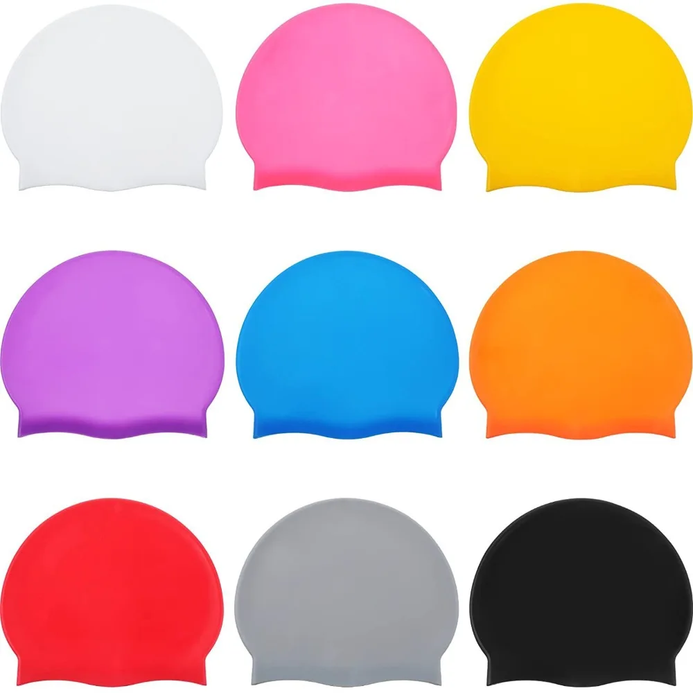 

Adults Silicone Swimming Caps Men Women Waterproof Swim Pool Cap Protect Ears Long Hair Large High Elastic Diving Hat