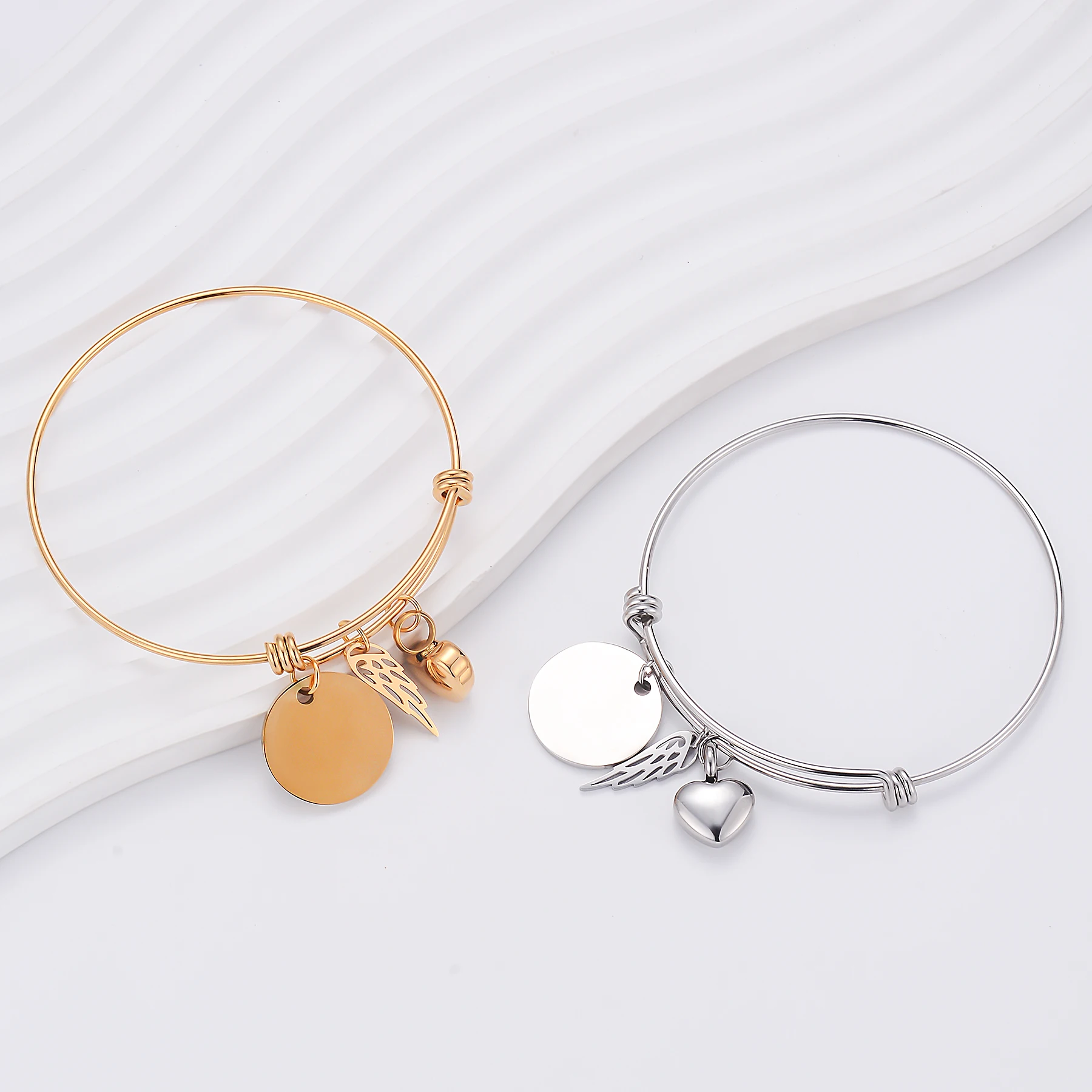 Personalized Pet Photo Bracelet with Angel Wing Heart Urn Pendant For Women Memorial Engrave Name Stainless Steel Jewelry Gift 3