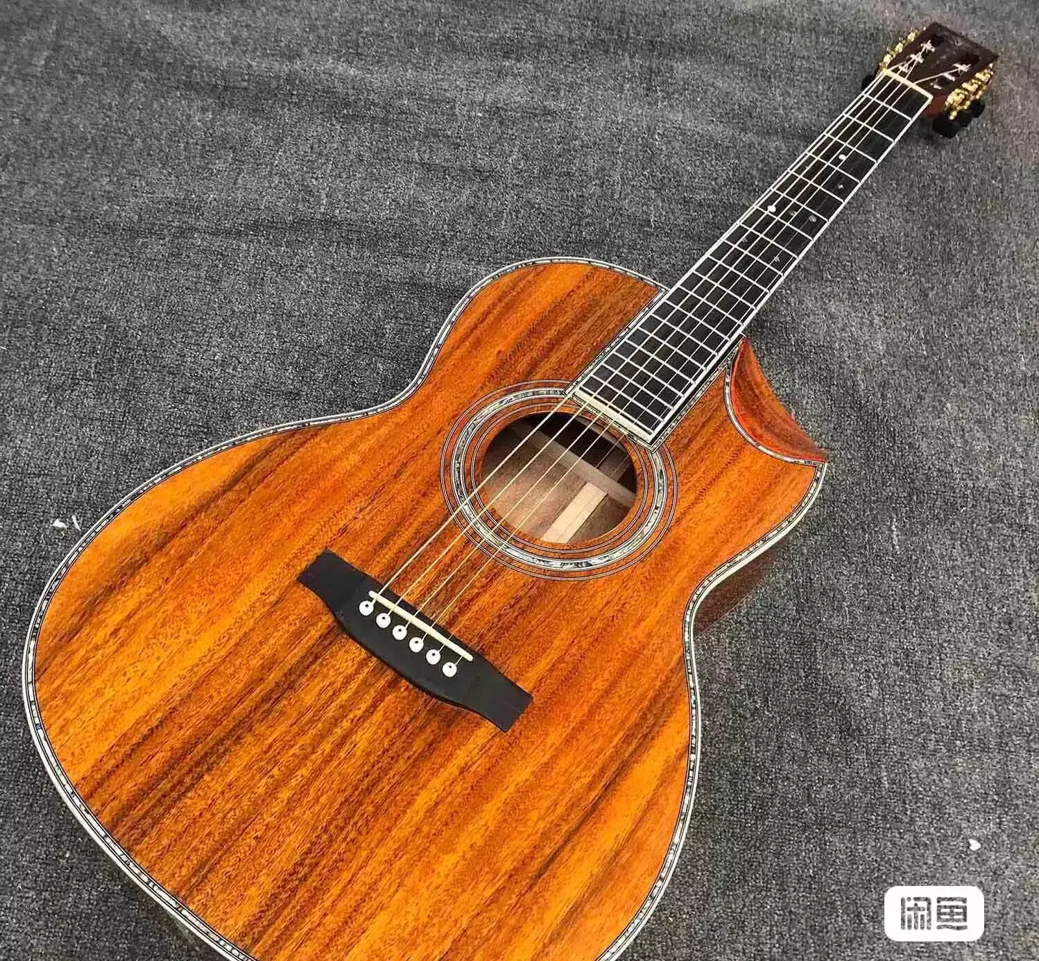 

OOO cutaway koa wood acoustic electric guitar koa wood custom upgrade guitar slot head