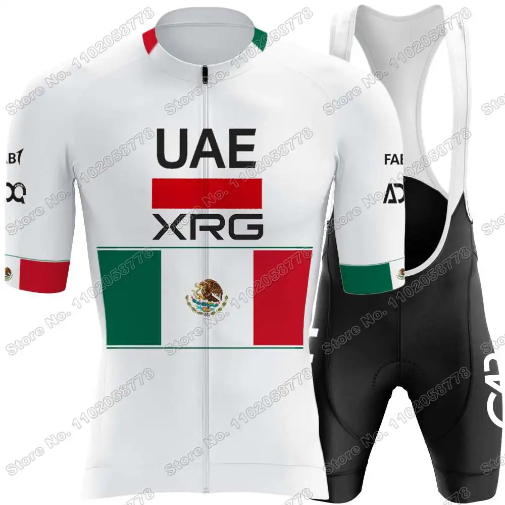 イエロー ピンク UAE チーム 2025 サイクリング ジャージ セット 世界