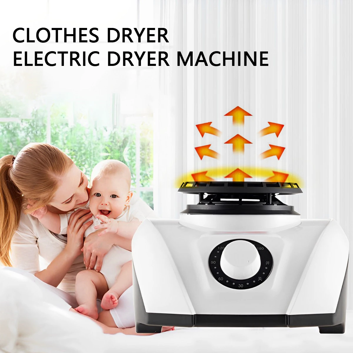 

Laundry Dryer 1200W Mini Electric Laundry Dryer High Efficiency Clothes Dryer Portable Household Electric Shoes Clothes Dryer