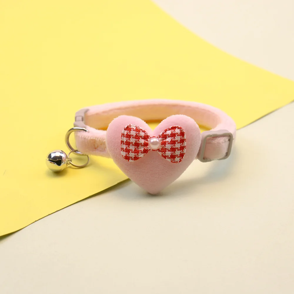 Title 14, Cute Cat Collar Heart Bow and Bell Cat Ornament...
