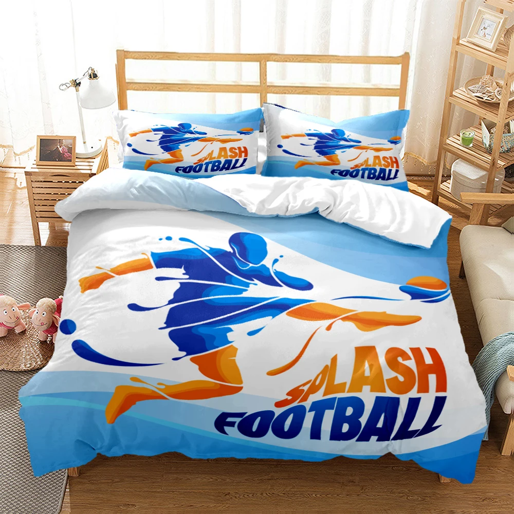 

3D Football Duvet Cover Soccer/ Football Digital Print Polyester Bedding Sets Child Kids Covers Boys Bed Linen Set for Teens