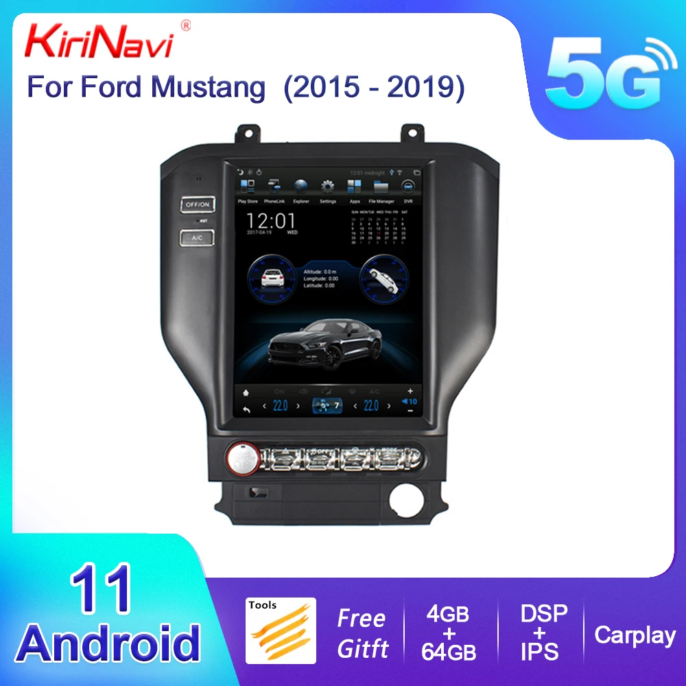 

KiriNavi Vertical Screen Tesla Style Android 11 Car Radio For Ford Mustang 2015-2019 Auto Gps Navigation Dvd Multimedia Player