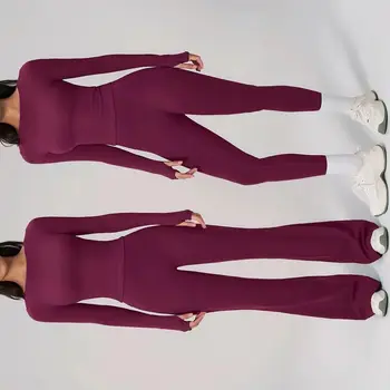 Yoga Suit 2PCS Women Tracksuit Sports Outfits Gym Set Running Workout Clothes Long Sleeve Sports Set Athletic Wear Yoga Clothing 1