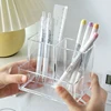 100% new brand and high-quality  Makeup Box Make Up Brush Bucket Cosmetic Organizer Student Desk Pen Container Storage Box 2