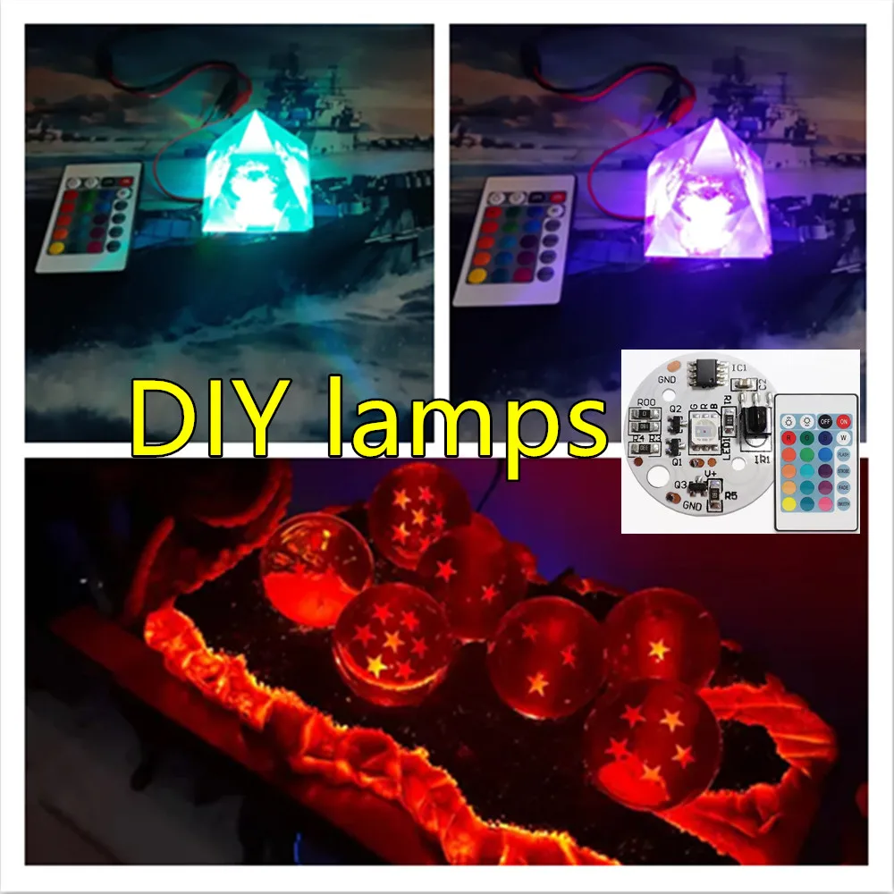 LED lights 5V low voltage LED lights plate color RGB lamp board 3W colorful gradient source IR 24-Key wireless remote switch On/Off control