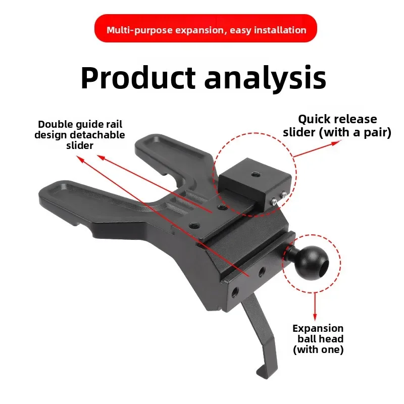 For Tank 700 Car A Pillar Led Spotlight Bracket Front Engine Hood Quick Release Dual Guide Rail Expansion Stand Lamp Holder Base detail image 3