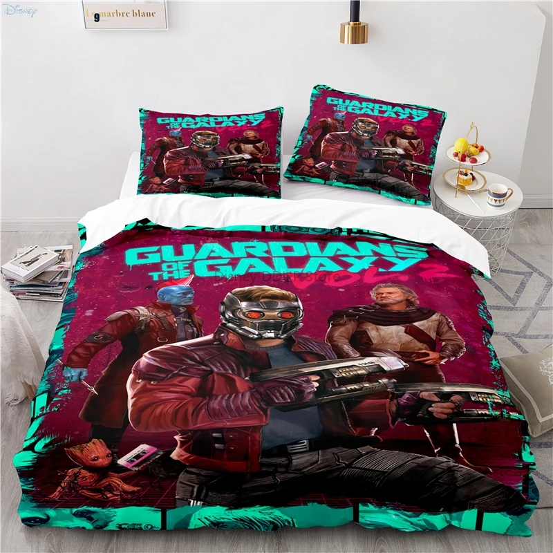 Home Textile Guardians of The Galaxy Cartoon 3d Groot Rocket Racoon Bedding Set Comforter Cover Set with Pillowcases Duvet Cover 