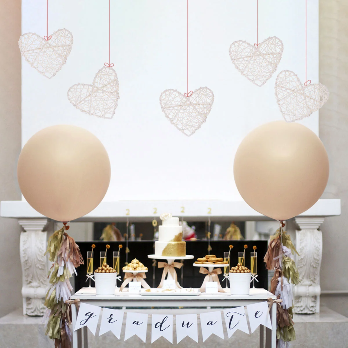 

5pcs/pack Christmas Bowl Filler Wicker Hearts Heart Filler Decor Wedding Decoration Christmas Vase Filler Home Decoration