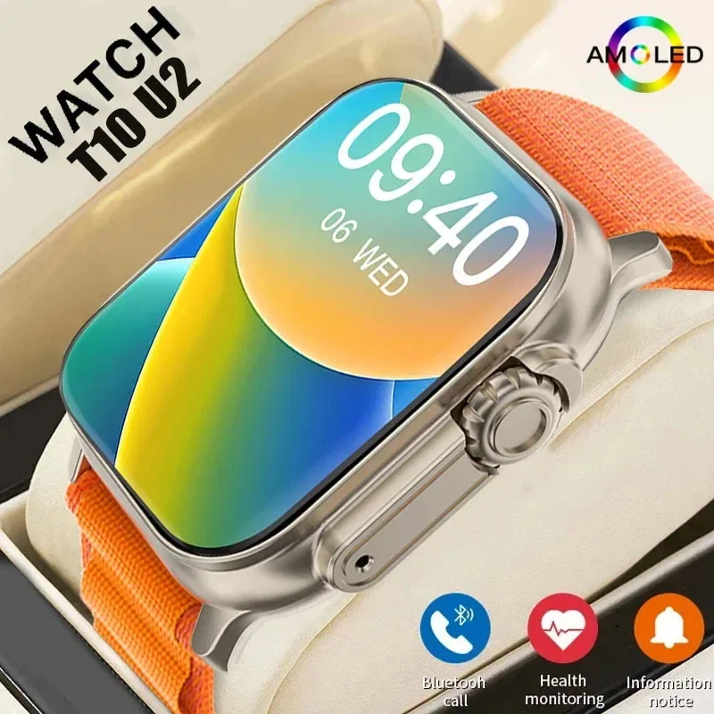 Smart Watch New Watch T10 U2 49mm NFC Men Women GPS Track Bluetooth Call BT Music Games Wireless Charging