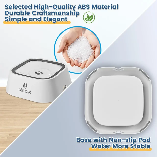 New Dog ABS Plastic Drinking Water Floating Bowl Non-Wetting Mouth Cat Bowl Without Spill Drinking Water Dispenser Dog Bowl 6