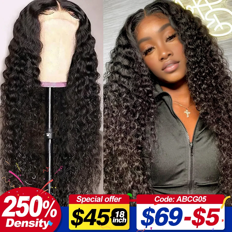 Medium Deep Wave 250 Density 13&amp;amp;#215;4 HD Transparent Lace Front Wig 30 Inch Curly 13&amp;amp;#215;6 Lace Frontal Human Hair Wigs Brazilian Women