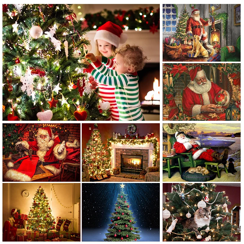 

5D DIY Diamond Painting Santa Claus Christmas Tree Snow Scene Diamond Embroidery Painting Diamond Mosaic Rhinestone Home Decor