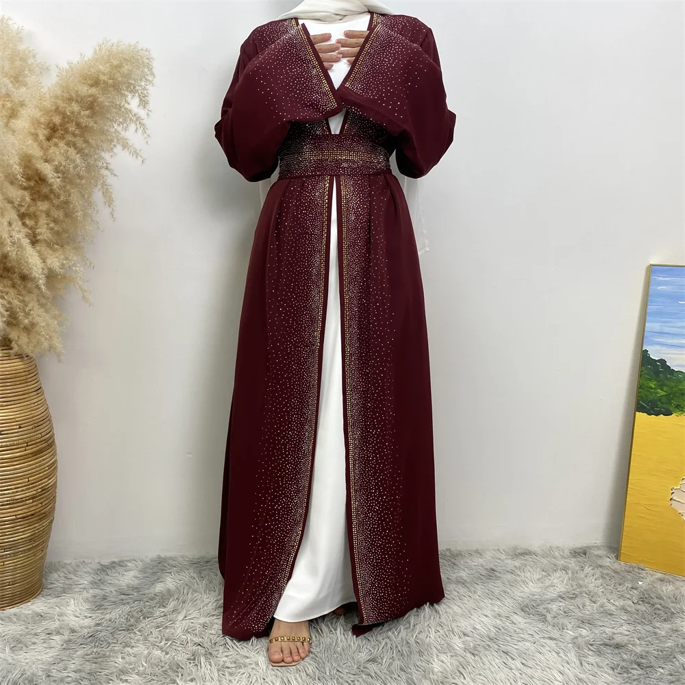 Abaya Dubai Luxury Long Dresses Diamonds Gorgeous Party Style Muslim Modesty Robe Islam's Clothing Khimar Kebaya Ramadan Kimono - Image 4