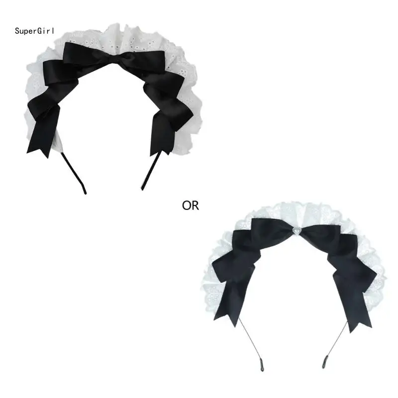 

Bows Headband Lolit Headband Bows Lolit Headpiece Bows Hairband Bowtie Headband Maid Headdress Bowknot Headband