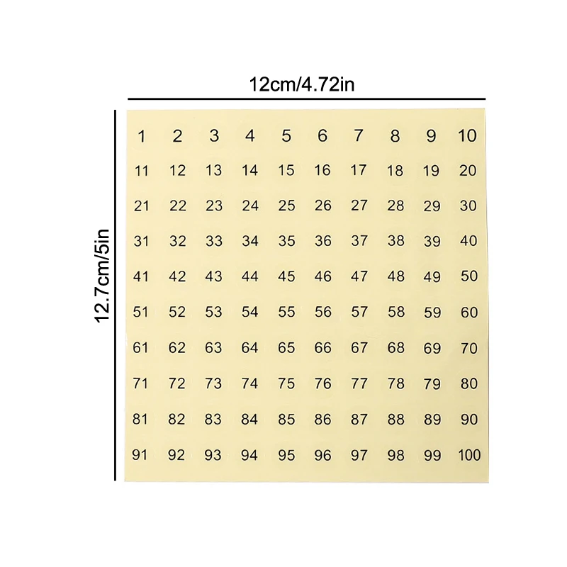 Waterproof 1-100 Clear Number Label Stickers For DIY Craft Self Adhesive Nail Polish Lipstick Color Number Tags Sticker