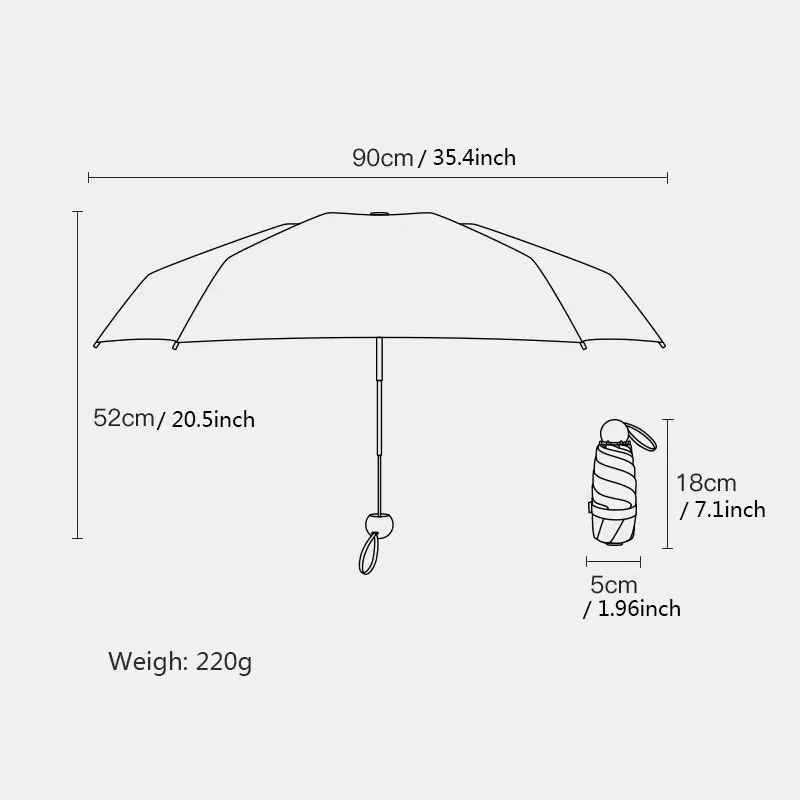 Creativity Color gradient Mini folding umbrella ultra light portable compact parasol uv protection simple for women and men