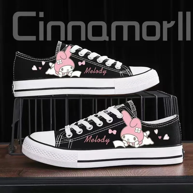 thumbnail image 1 of Sanrio My Melody Zapatos Cinnamoroll Kuromi Zapatos de lienzo de alto nivel Mujeres Zapatos de pareja casual 2024 Primavera / Verano Nuevas zapatillas Lolita, 1 of 6