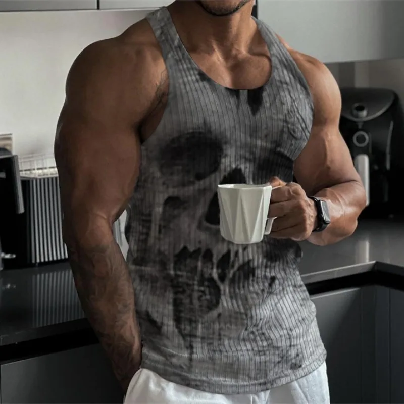 

2023 NEW Summer Men vest Sleeveless undershirt Brand Gyms Tank Top Men Bodybuilding Fitness Clothing sports vest Mens Tops