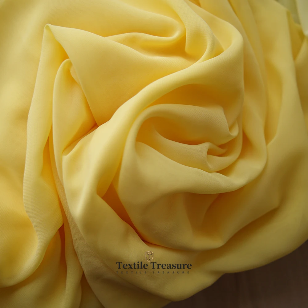 Yellow Chiffon Fabric - Perfect for Sewing Curtains, Summer Dresses, Lining, Wedding Decor, and DIY Projects