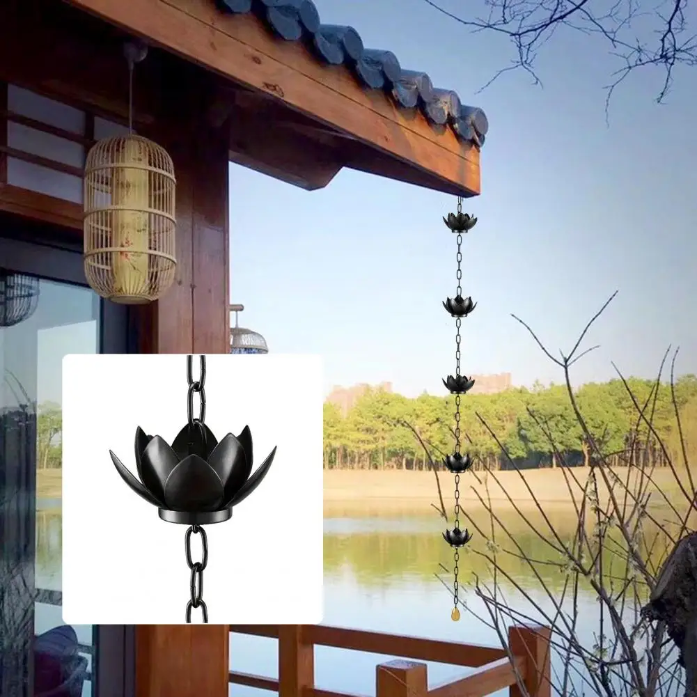 Rain Chain Adapter Adjustable Length Metal Easy To Install Rain Chain System Stylish Decorative For Gutters