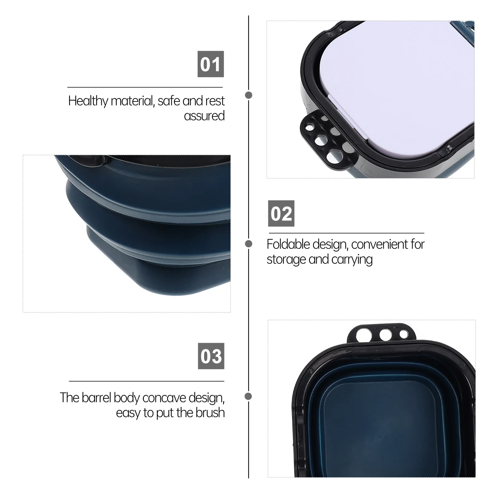 휴대용 접이식 실리콘 펜 세척통 내구성 있는 페인팅 브러쉬 세척기 다기능 미술 페인트 도구 통 펜 세척 배럴