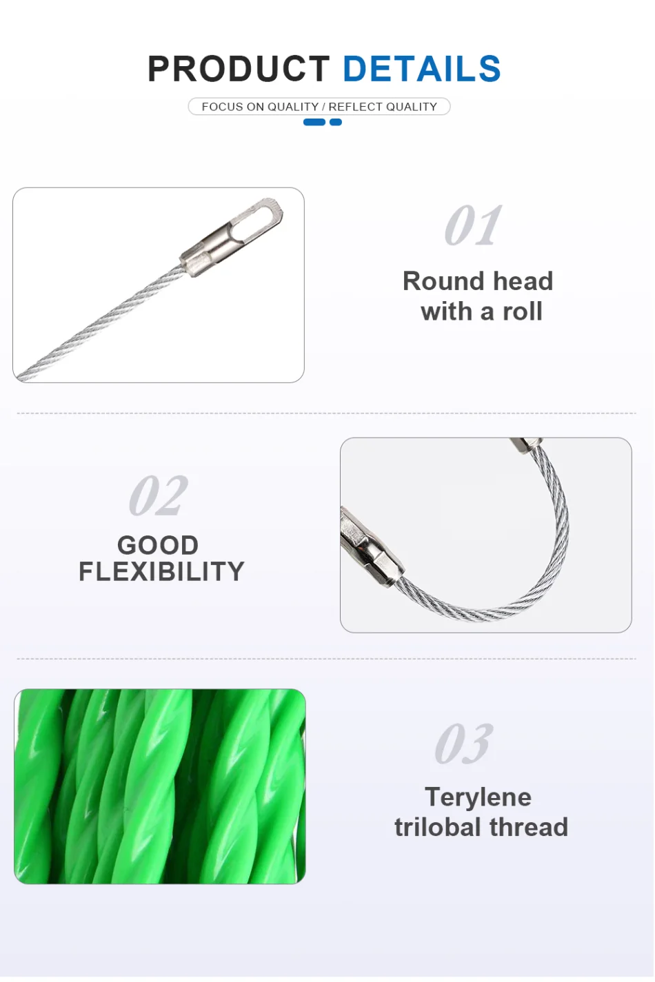 Description Picture 6 of item5mm 5/10/15/20/25/30/40/50M Cable Push Puller Fiberglass Duct Rodder Fish Tape Electrical Tape Wire Cable Guide Device Aid Tool