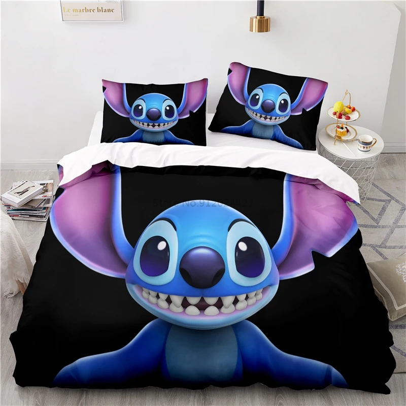 Classic Cartoon Stitch Bed Cover Set Pillowcase 3d Disney Bedding Sets Single Double Twin Full Queen King Size Duvet Cover Sets