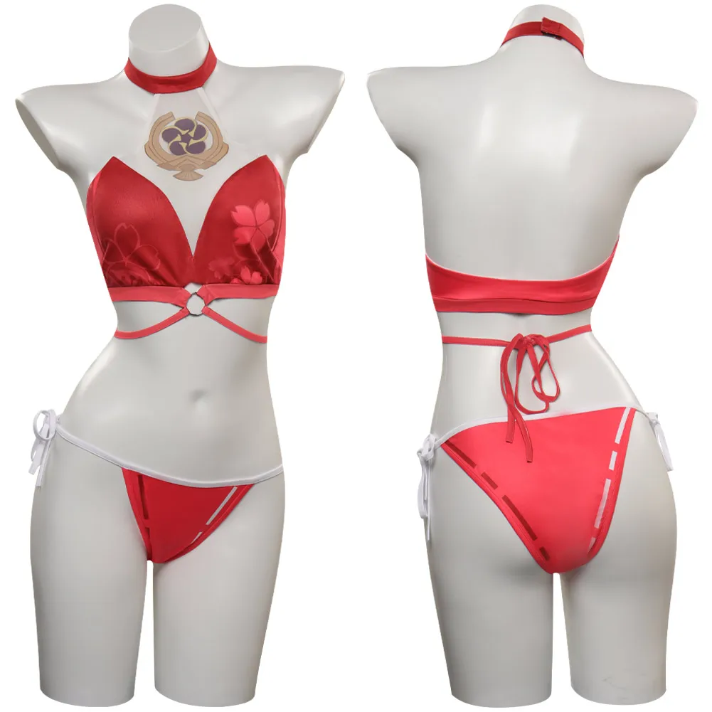 

Women Genshin Impact Yae Miko Cosplay Costume Swimsuit Halloween Carnival Party Disguise Suit