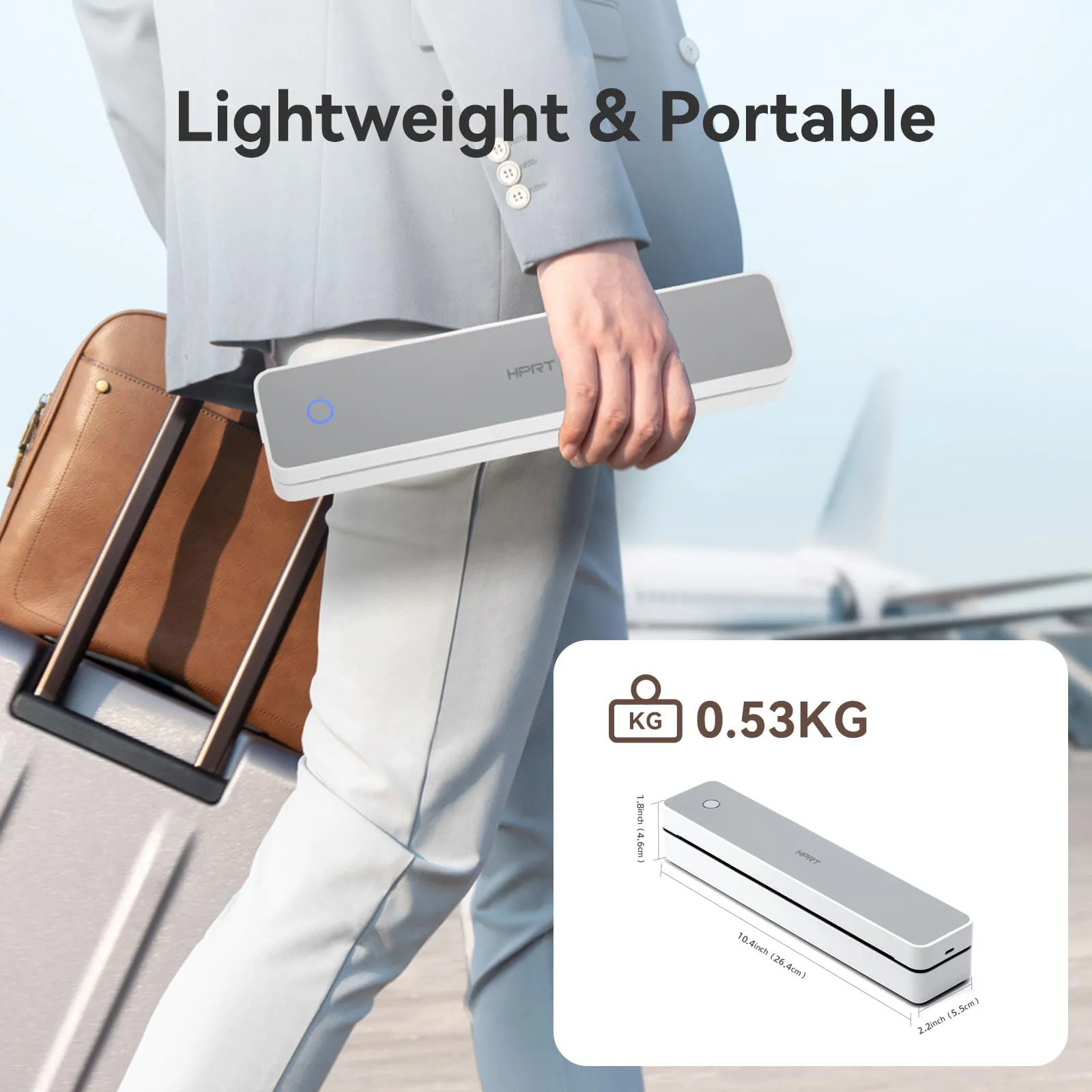 HPRT MT610-Pro 300DPI 감열식 프린터 모바일 무선 인쇄 US Letter 및 A4 및 A5 사이즈, 휴대폰 및 PC와 호환, 사무실 및 학교용