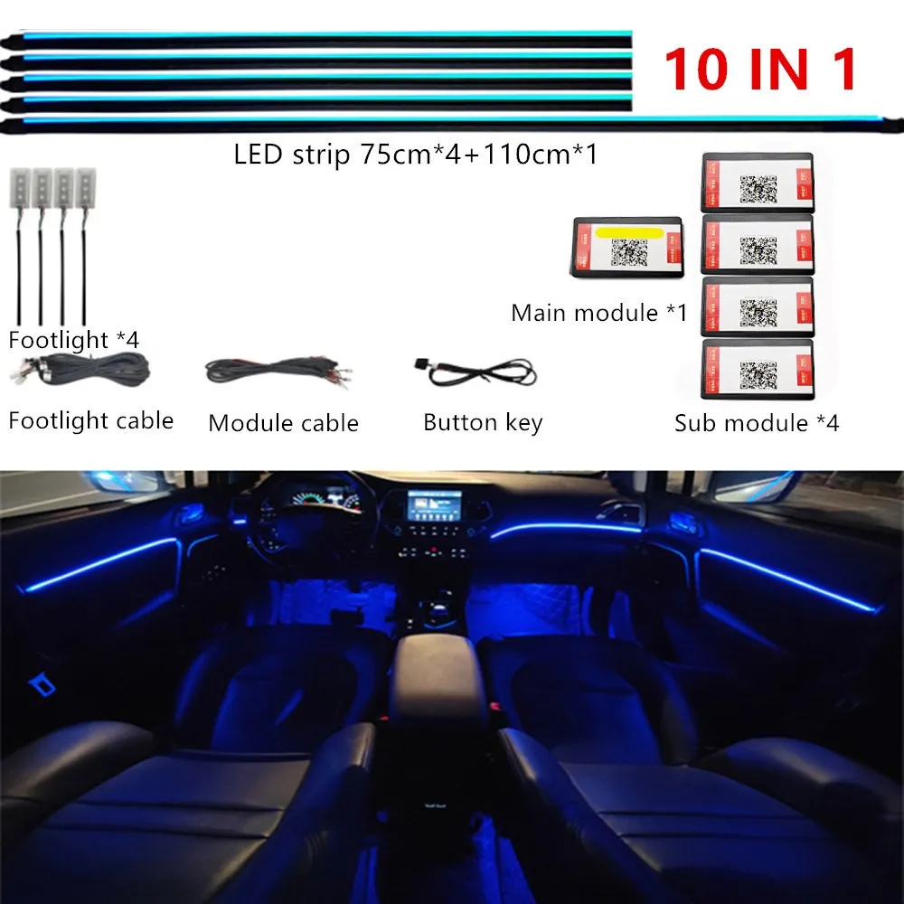 ตัวเลือกสินค้า รถแต่งบรรยากาศ 64 สี LED RGB สุดหรู