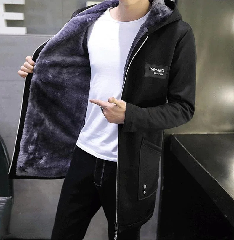 Description Picture 2 of itemFashion Men's woolen Coats Solid Color Single Breasted Lapel Long Coat Jacket Casual Overcoat Trench Spring and Autumn