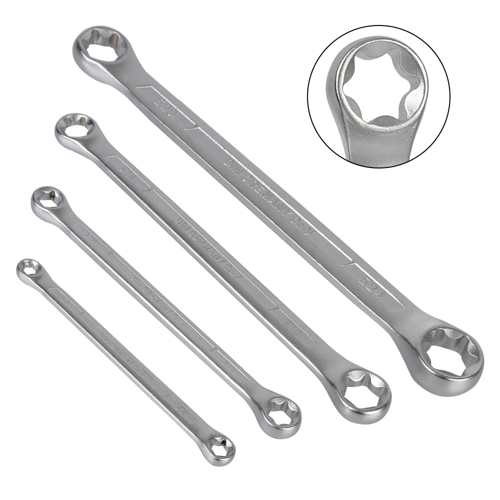Double ended spanner e6 e8 e10 e12 e14 e18 e20 e24 torx set e torx box