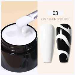 BORN PRETTY Silver Metallic Flower Drawing Gel - 5g UV Nail Art Polish (White)