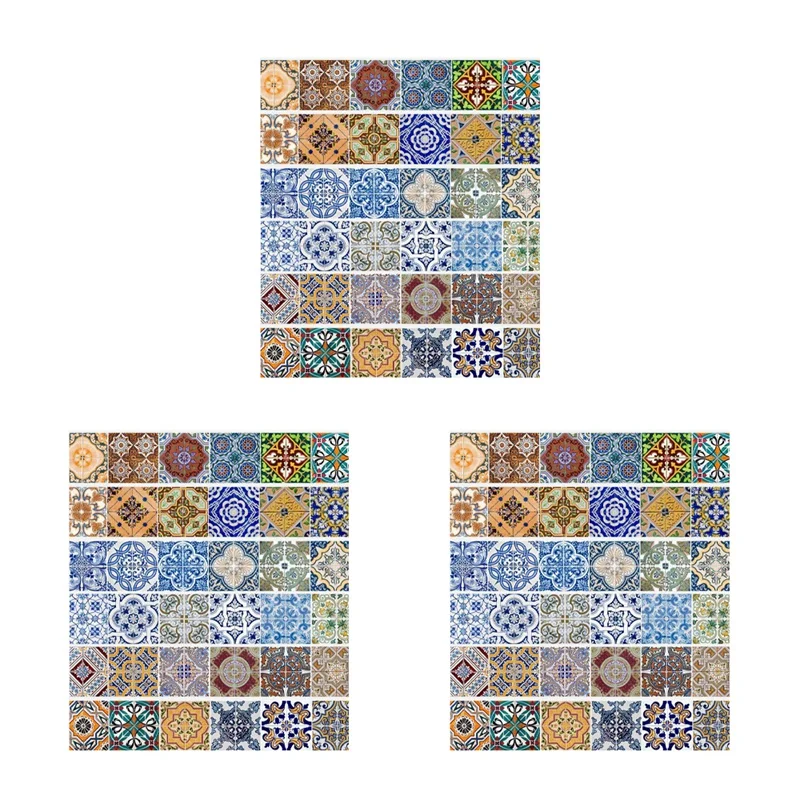 

3X Peel And Stick Tile Backsplash Stair Riser Decals DIY Tile Decals Mexican Traditional Talavera Waterproof Home Decor
