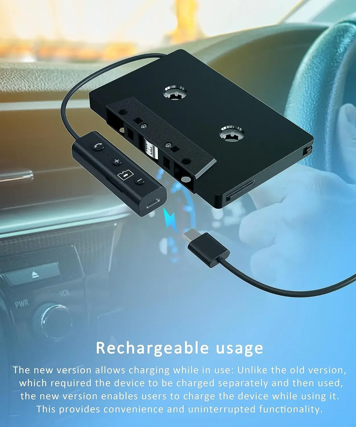 Car Audio Bluetooth Wireless Cassette Receiver Bluetooth 5.0 Car Audio Cassette Vehicle Work While Charging Support TF Card bluetooth adapter,bluetooth audio receiver