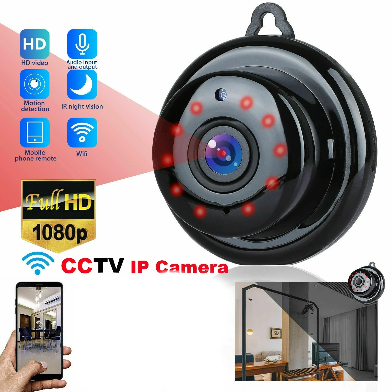 1080 HD IP-камера мини Wi-Fi камера с инфракрасным ночным видением 2-полосная аудиосвязь