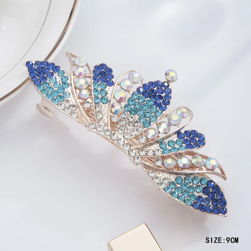 

New bow and diamond hairpin hairpin Temperament rhinestone headdress back of the head clip hairspring clip