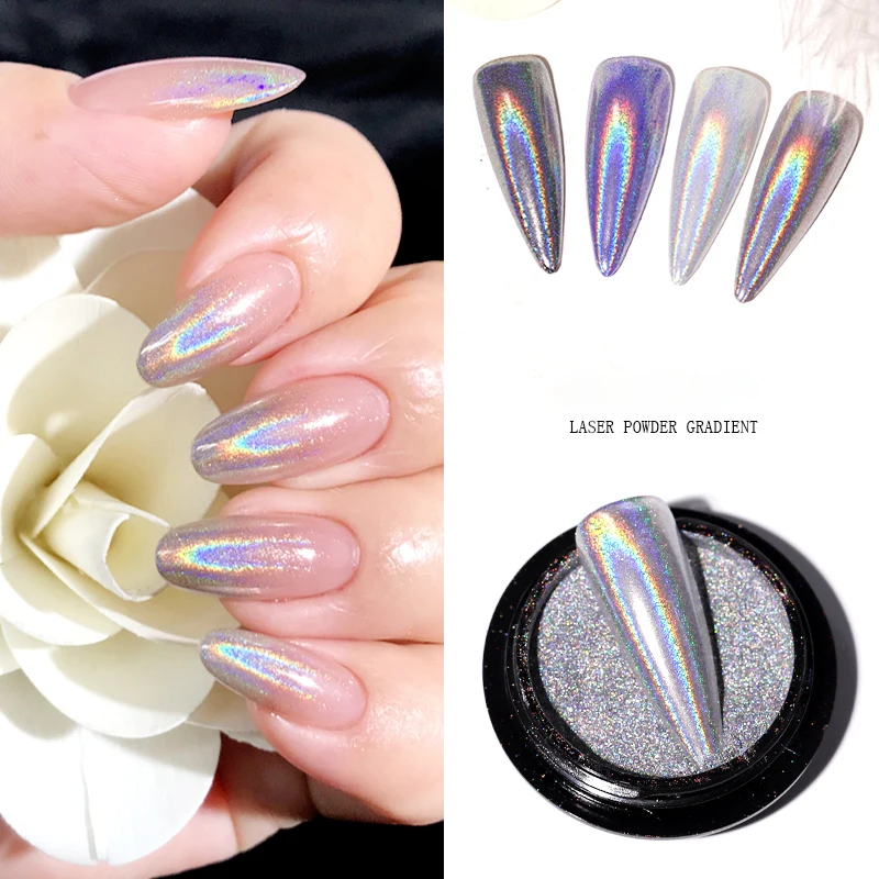 Limeigirl—27Pcs manicure set new laser powder magic mirror effect manicure glitter powder 10 pieces of nail polish glue tool set 4