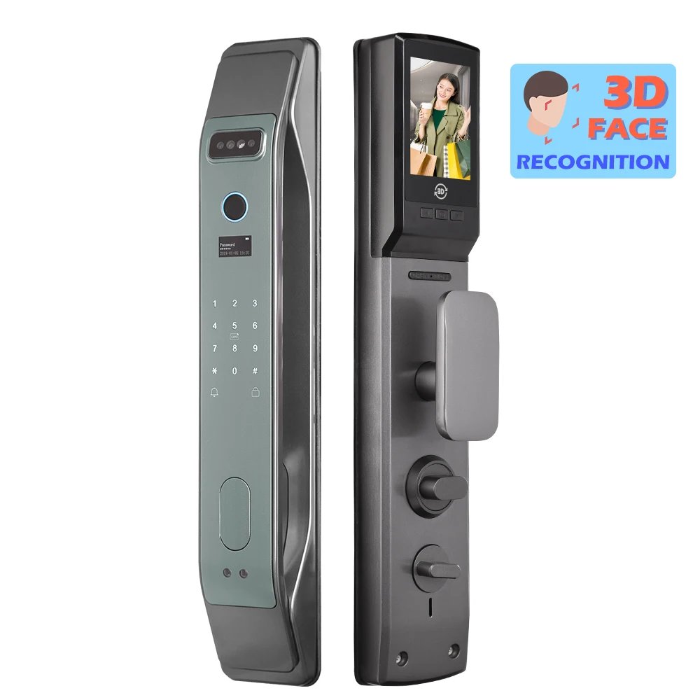 

2023 Upgrade Electric Face smart 3D recognition Wifi fingerprint Usmart Go app anti-theft keyless door lock