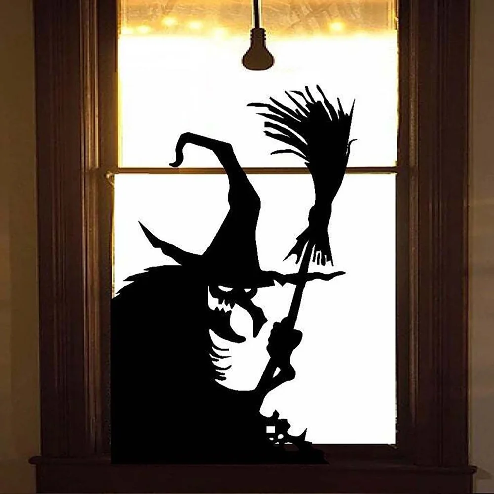 

Horror Party Supplies Halloween Window Decoration Halloween Door Wall Decoration Sticker Scary Witch Halloween Home Decor