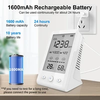 NDIR Co2 Meter Alarm Temperature Humidity Detector 3 in 1 Air Quality Monitor Gas Analyzer with LCD Display USB Rechargeable 3