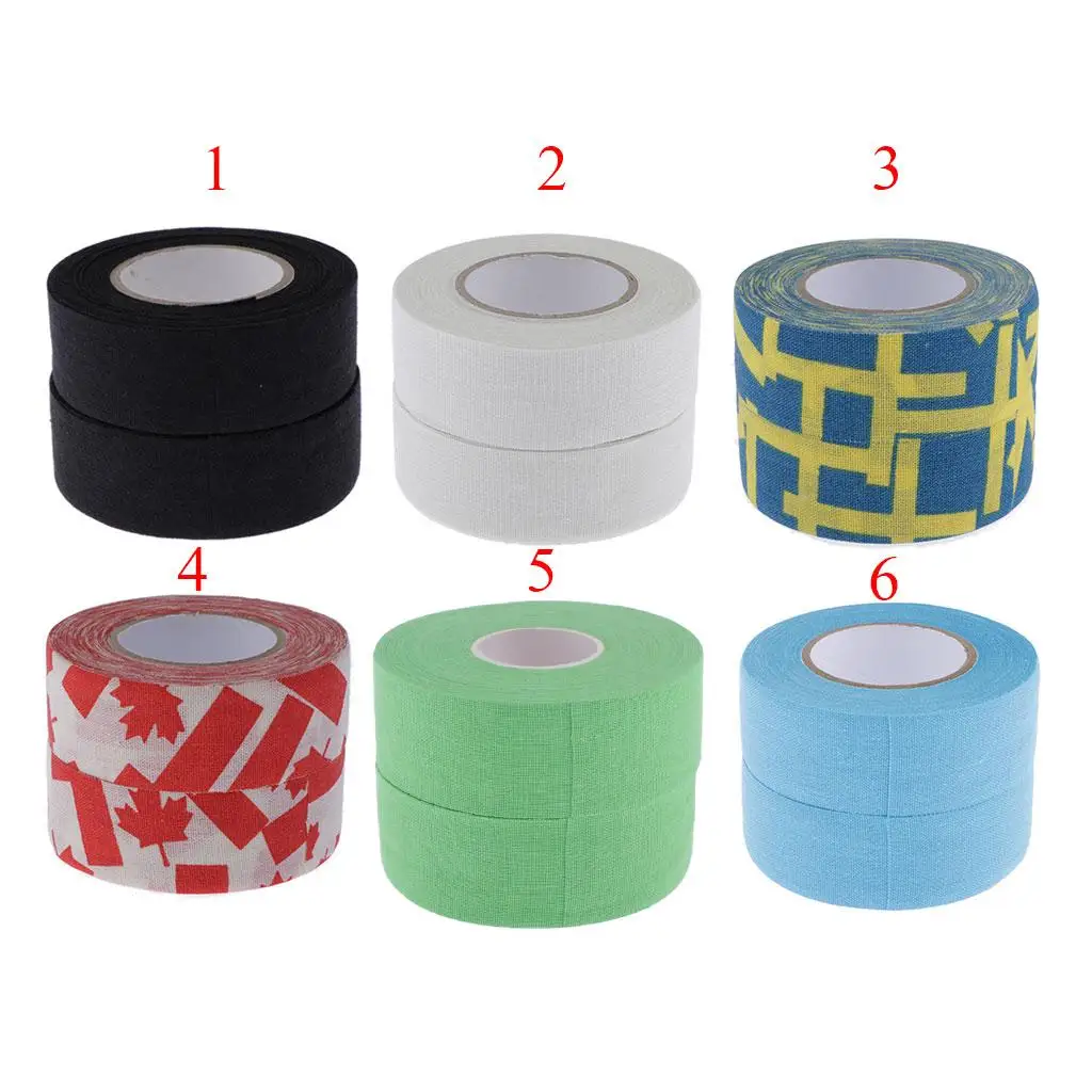 3-6pack 2Rolls Wearproof Skid Resistance Sports Ice Hockey Stick Tape Black